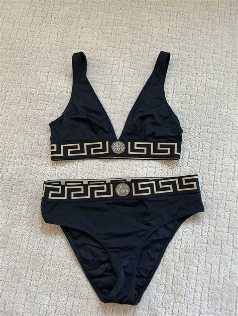 versace two peace swim suit|versace greca swimsuit.